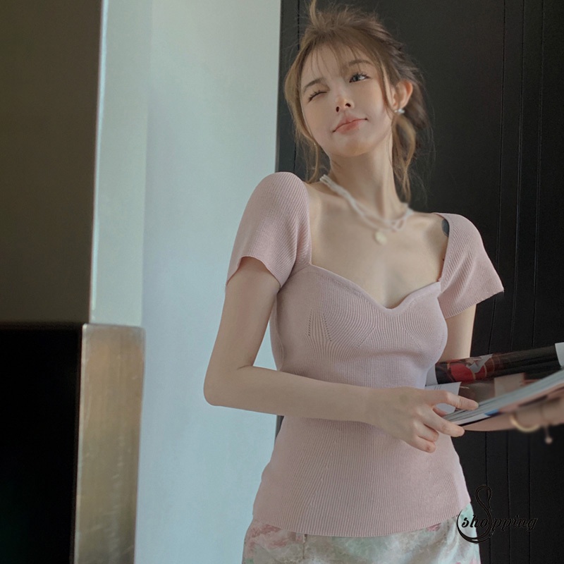 Áo Thun Nữ Tay Ngắn Màu Sắc Thời Trang Mùa Hè Phong Cách Hàn Quốc