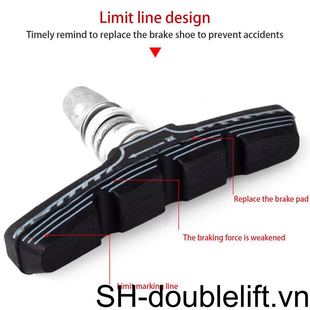 Set 2 Cặp Má Phanh Xe Đạp Trái Phải Bằng Cao Su Chống Trượt Giảm Tiếng Ồn