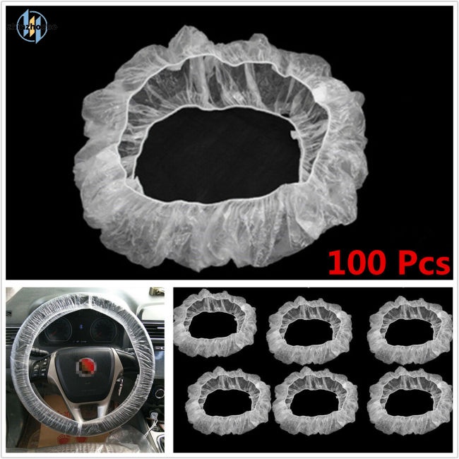 Set 100 Vỏ Bọc Vô Lăng Xe Hơi Bằng Nhựa Sử Dụng Một Lần Tiện Lợi