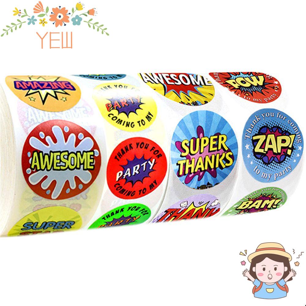 Nhãn Dán Trang Trí Sổ Tay / Nhật Ký In Chữ Thank You Độc Đáo