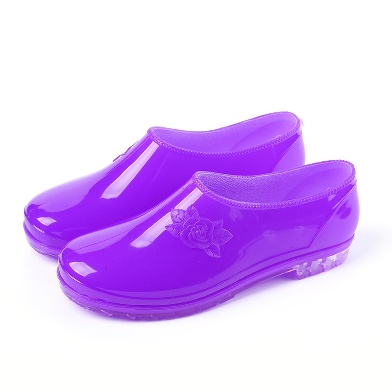 Giày Bốt Cao Su Đi Mưa Màu Trơn Cổ Thấp Thời Trang Mùa Hè Cho Nữ