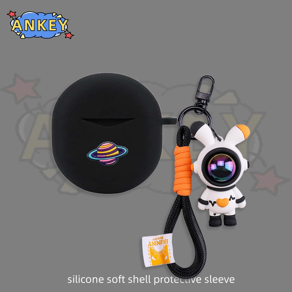 For SoundPEATS Air 4 / Air 3 Deluxe / Capsule 3 Pro Earphone Silicone Case Lovely Astronaut Earbuds Protective Headphone Cover Headset Skin with Pendant