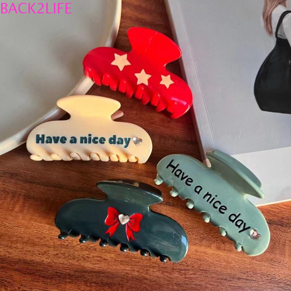 Kẹp Tóc Hình Nơ / Ngôi Sao / Chữ Cái Thanh Lịch Cỡ Lớn Dễ Thương Cho Nữ BACK2LIFE