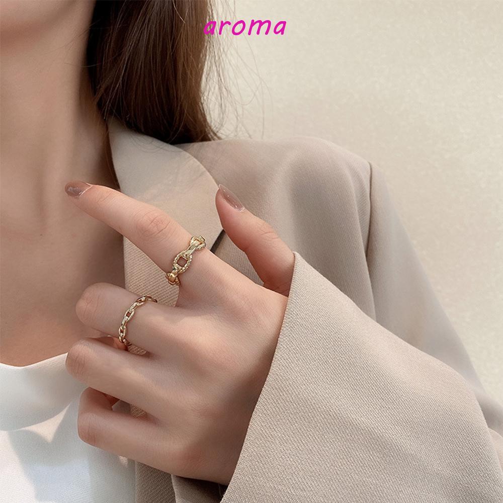 Bộ Nhẫn Hở Bằng Kim Loại Phong Cách Cổ Điển Thời Trang Cho Nữ