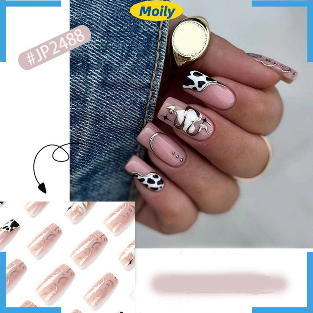 Set 24 Móng Tay Giả Chuyên Dụng Chất Lượng Cao|Rắn Giả Trang Trí Nội Thất Đẹp Mắt