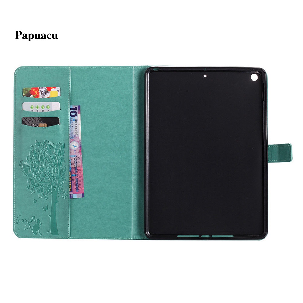 Bao Da Nắp Gập Từ Tính Thông Minh Họa Tiết Dập Nổi Sang Trọng Cho iPad 9.7 Mini 2 3 4 Air Pro