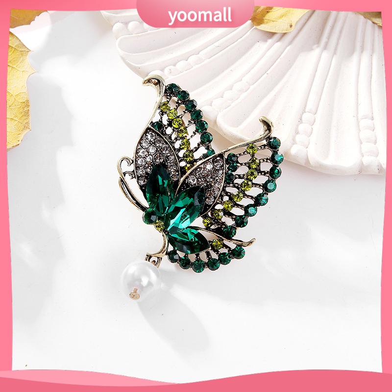 Ghim Cài Áo Hình Bướm Đính Ngọc Trai Nhân Tạo Thời Trang
