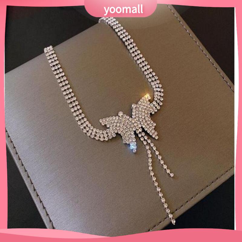 Vòng cổ Tua Rua Hình Bướm Đính Kim Cương Giả Sang Trọng