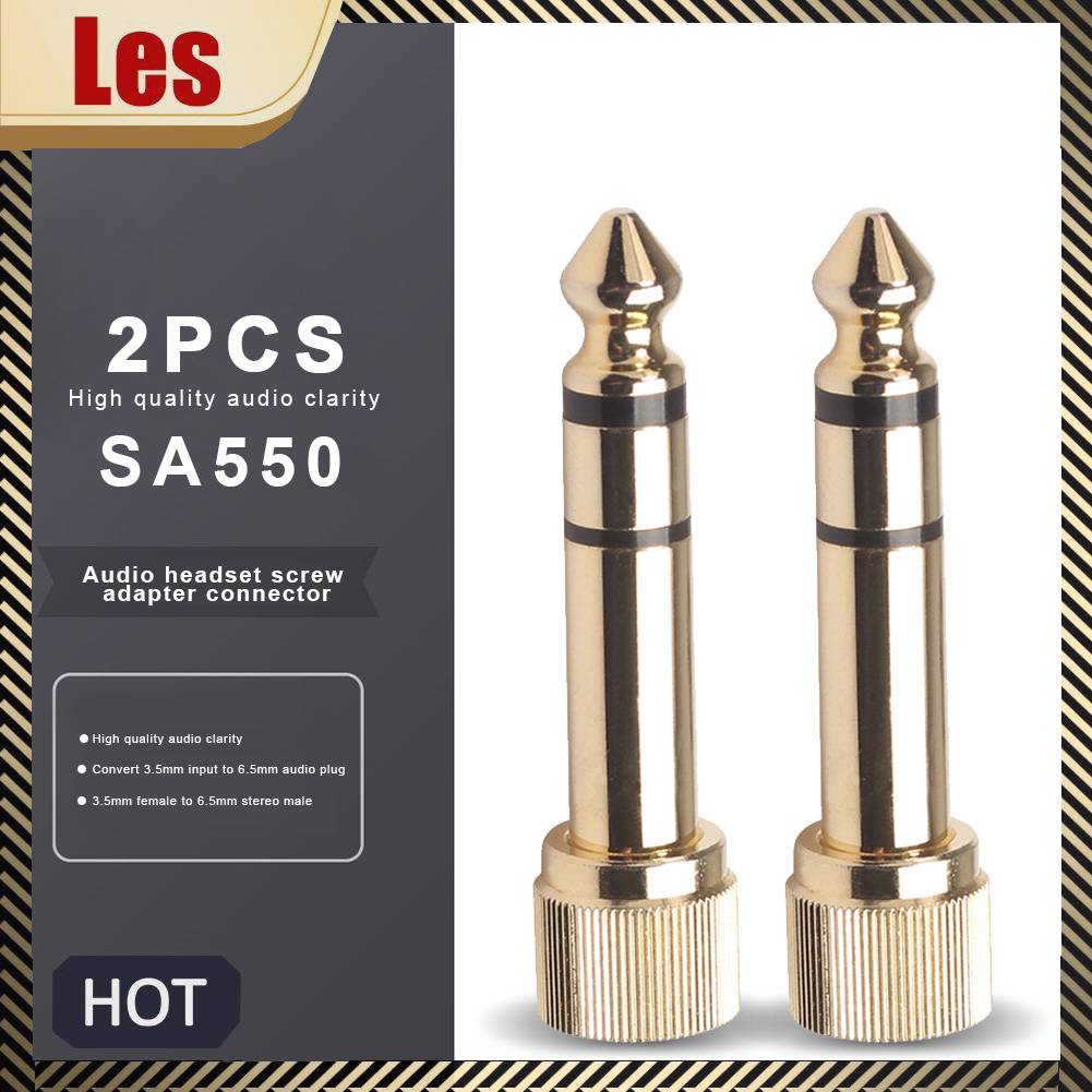 Set 1 / 2 Đầu Nối Jack 6.35mm Male Sang 3.5mm Female