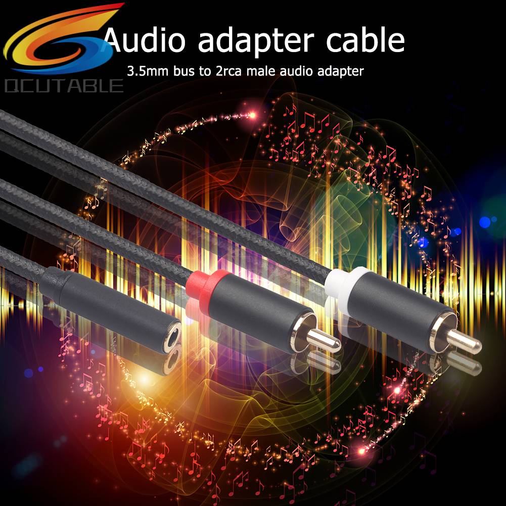 Dây Cáp Âm Thanh 0.4m RCA 2 RCA Đầu Đực Sang Đầu Cái 3.5mm