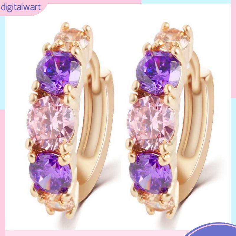 Bông Tai Dáng Thẳng Đính Đá Zircon Pha Lê Phong Cách Đơn Giản Hàng Mới [DG]