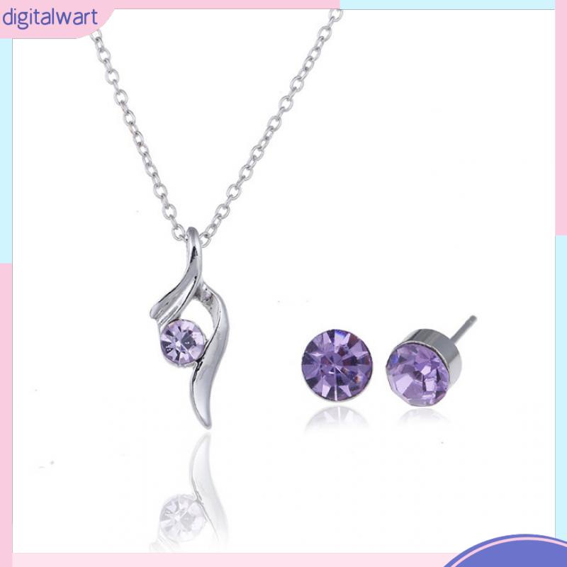 Set Vòng cổ Và Đôi Bông Tai Đính Đá Thời Trang Cho Nữ