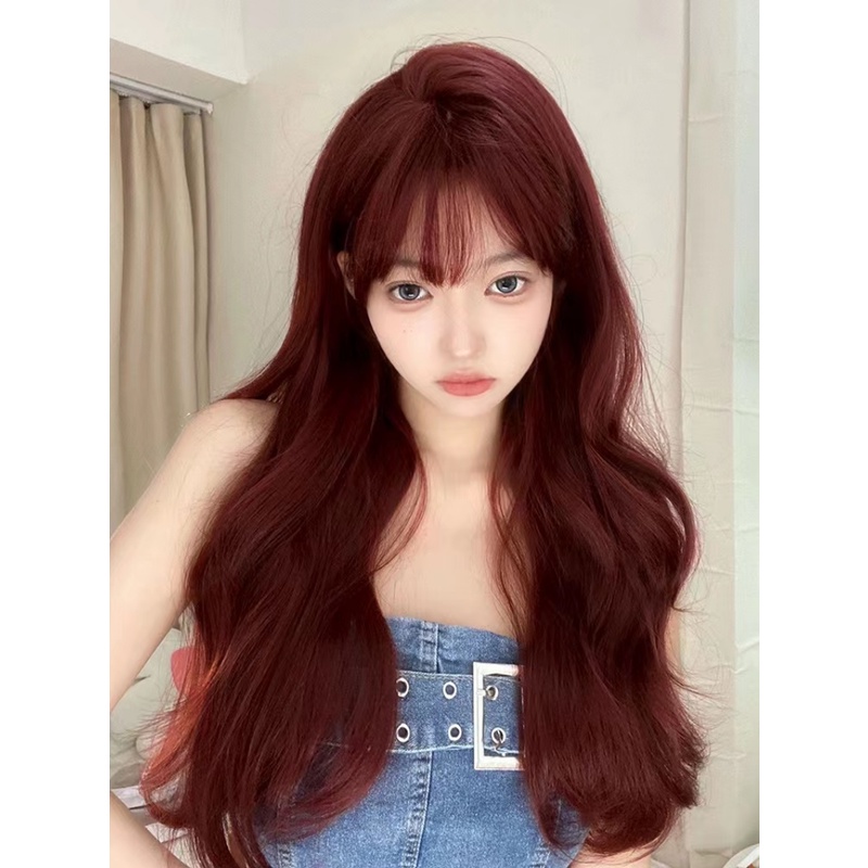 Bộ Tóc Giả Dài Xoăn Gợn Sóng Lớn Kèm Mũ Hóa Trang Lolita