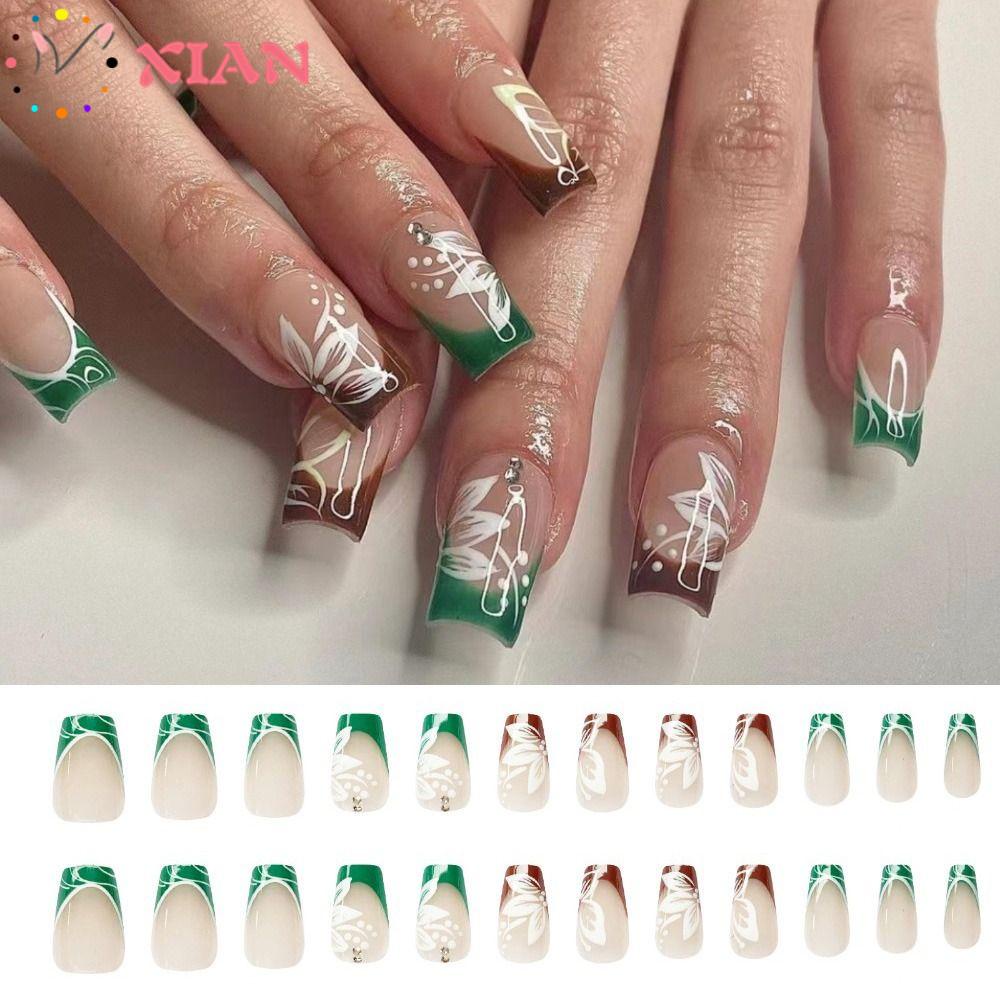 XIANTIN Bộ 24 Móng Tay Giả Che Phủ Toàn Diện Chuyên Dụng Cho Múa Ba Lê DIY