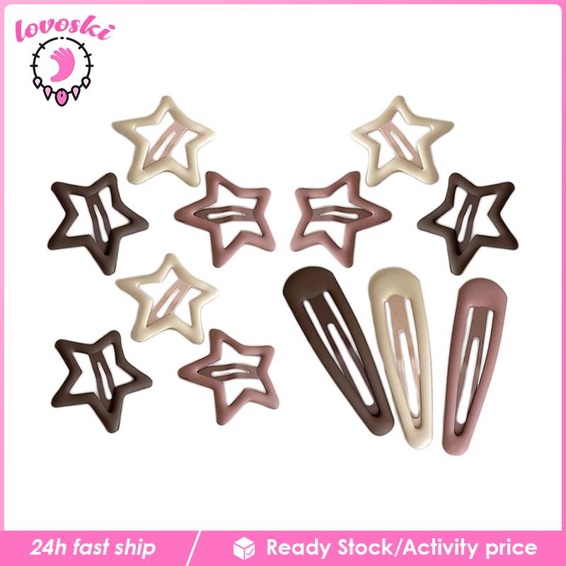 Set 10 Kẹp Tóc Màu Đỏ Phong Cách Anime