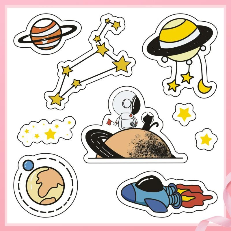 Sticker Dán Trang Trí Sổ Tay Chống Thấm Nước Hình Phi Hành Gia Hoạt Hình Dễ Thương