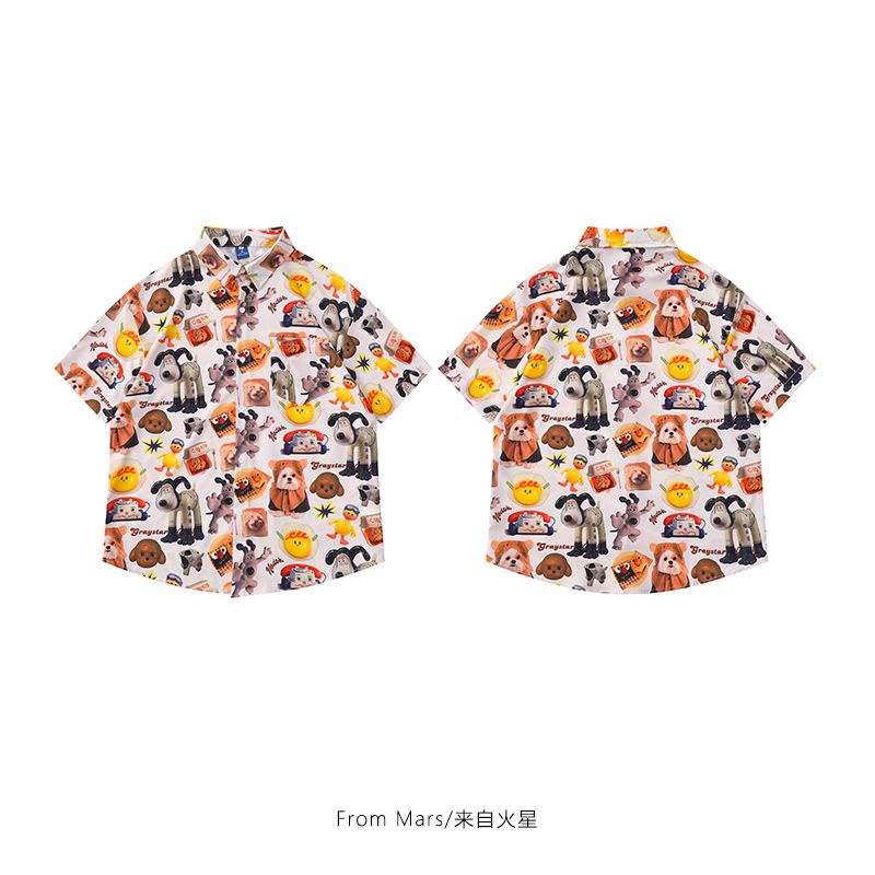 Áo Sơ Mi Ngắn Tay Dáng Rộng In Hoạt Hình Toy Story Kiểu Đường Phố Nhật Bản Cá Tính Cho Nam Và Nữ