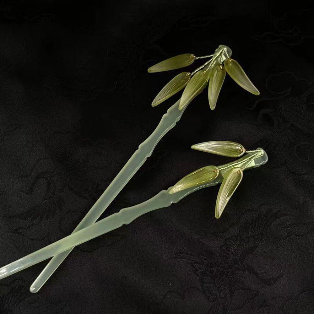 Trâm Cài Tóc Bằng Acrylic Hình Chiếc Lá Phong Cách Cổ Điển Cho Nữ