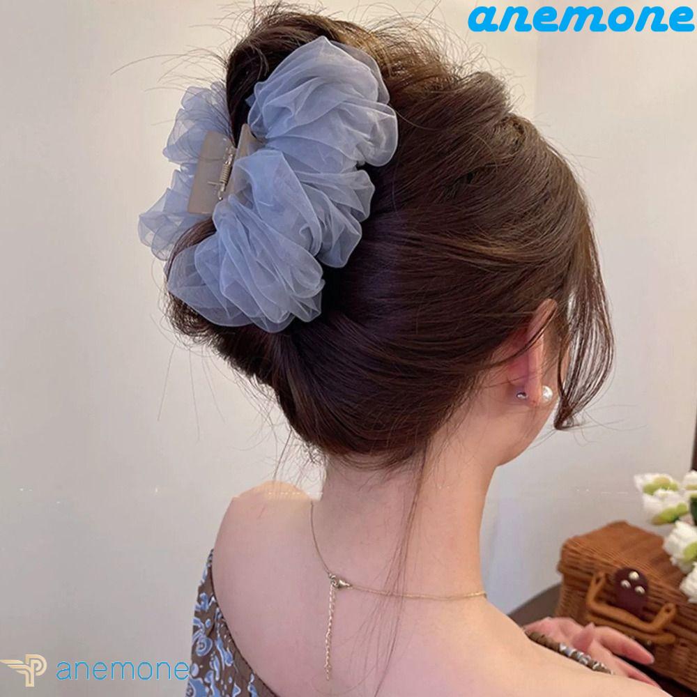 Kẹp Tóc Nơ Vải Tuyn Lưới Cỡ Lớn Thời Trang Cho Nữ