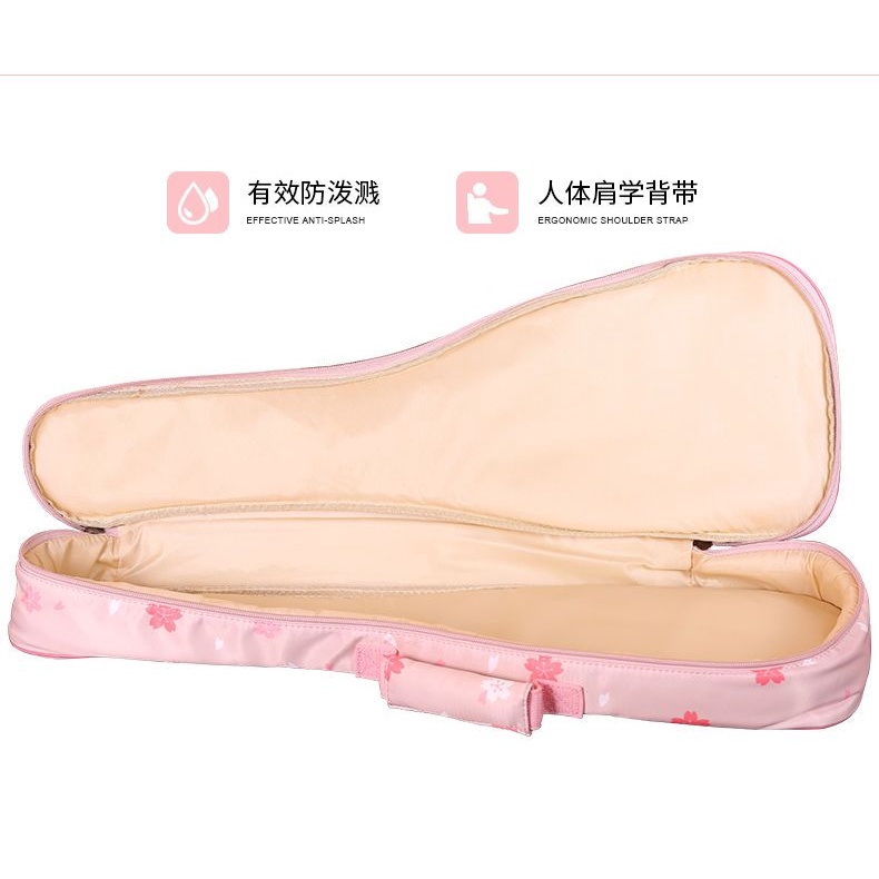 Túi Đựng Đàn Ukulele 26-Inch 23-Inch 9-Inch Dày Dặn Họa Tiết Hoa Anh Đào Xinh Xắn