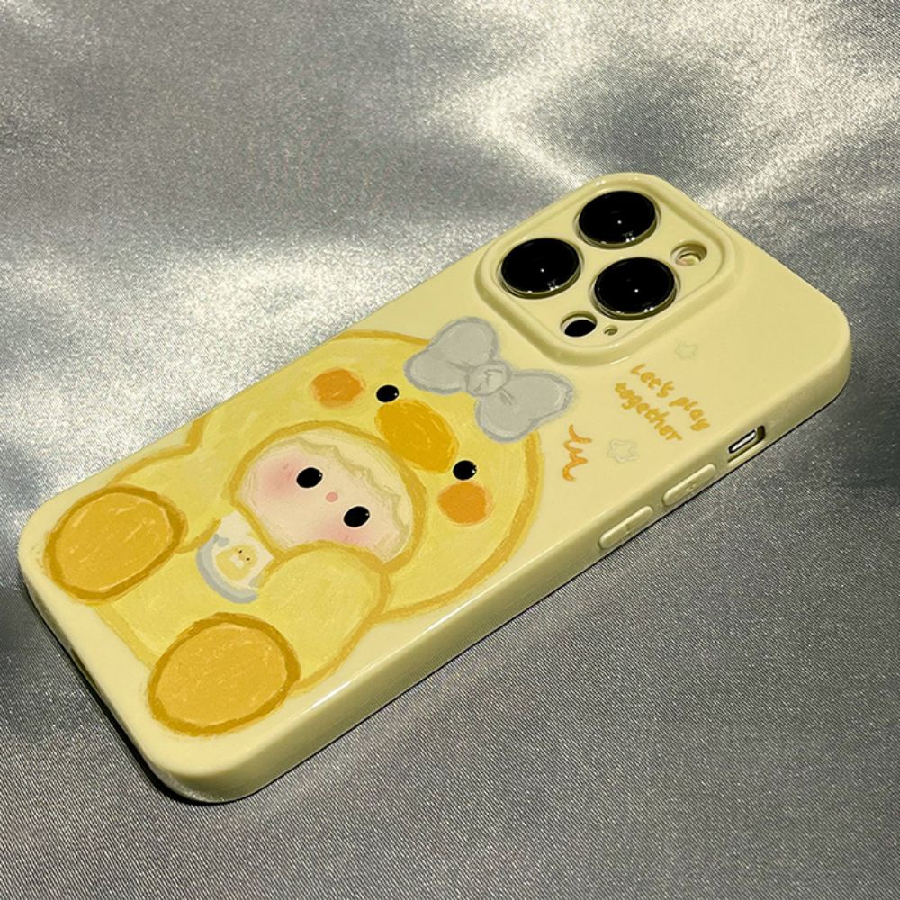 Ốp Điện Thoại TPU Dẻo Họa Tiết Hoạt Hình Chú Vịt Vàng Dễ Thương Chống Rơi Cho IPhone 11 12 13 14 Pro Max