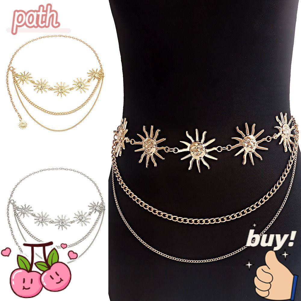 PATH Thắt Lưng Xích Kim Loại Phong Cách Punk Cổ Điển Dễ Phối Đồ