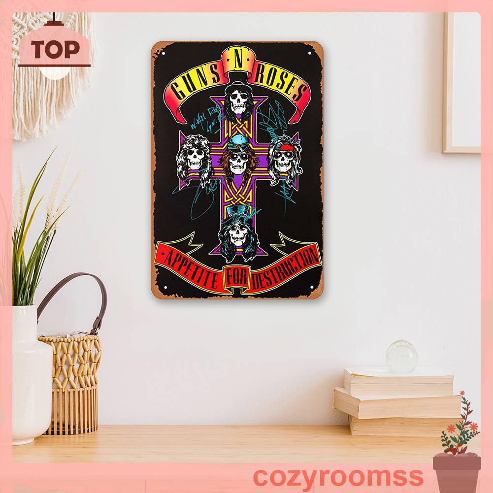 Tranh Treo Tường Bằng Kim Loại Hình Chữ Nhật Phong Cách Vintage