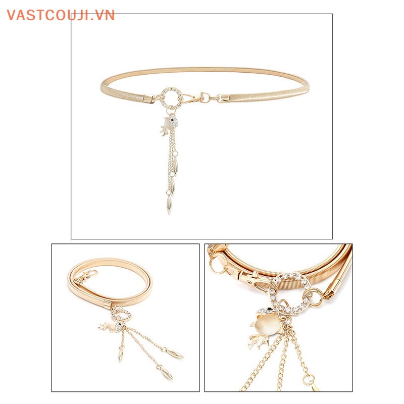 Thắt Lưng Dây Xích Tròn Bằng Kim Loại Màu Vàng Kim Trang Trí Đầm / Đầm Cho Nữ