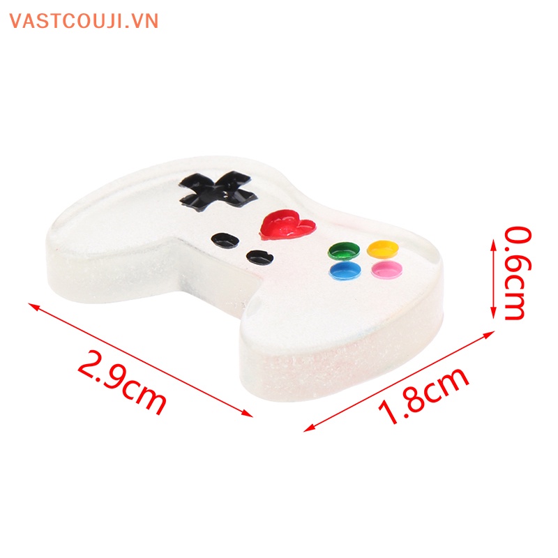 Set 10 Phụ Kiện Trang Trí Điện Thoại Hình Tay Cầm Chơi Game Màu Dạ Quang DIY