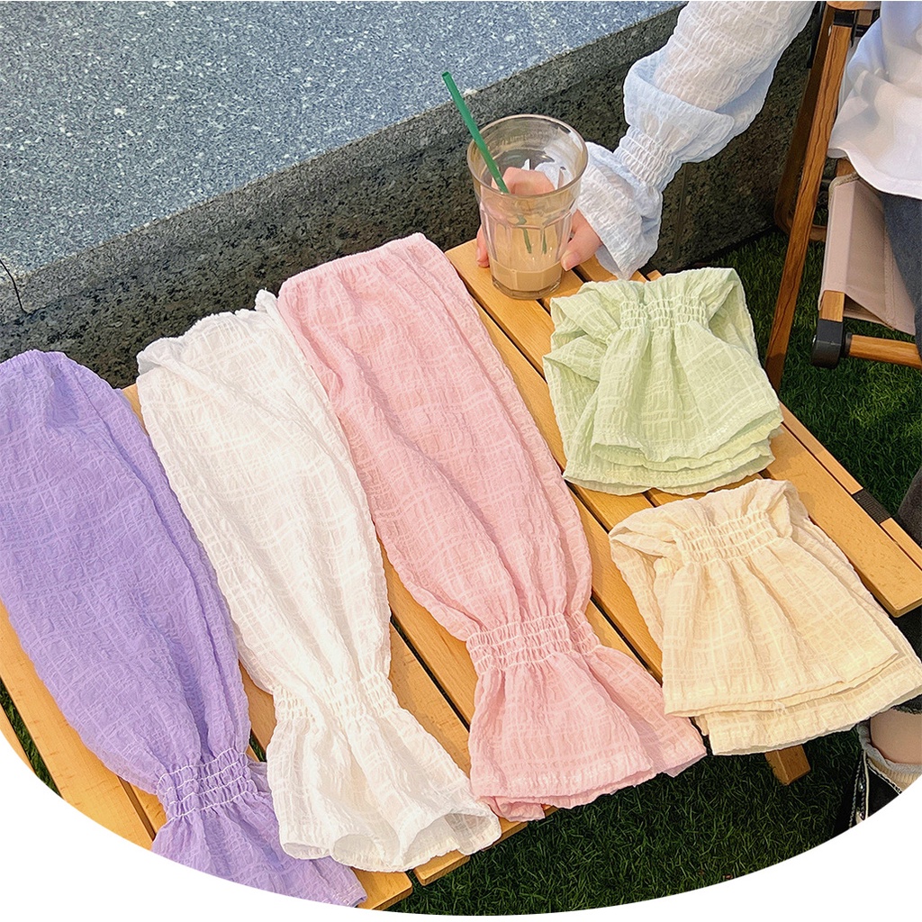 Găng Tay Chống Nắng / Tia UV Bằng Lụa Lạnh Dáng Rộng Phong Cách Hàn Quốc Thời Trang Đa Năng