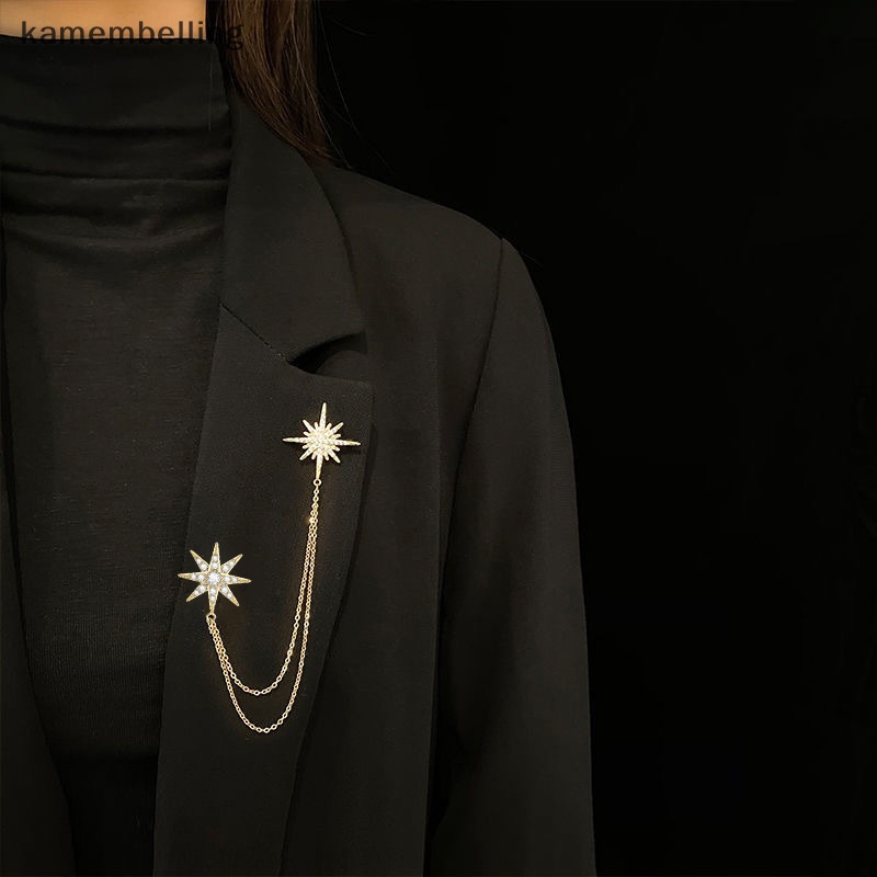 Trâm Cài Áo Ngôi Sao Đính Đá Thời Trang Cho Nam Nữ