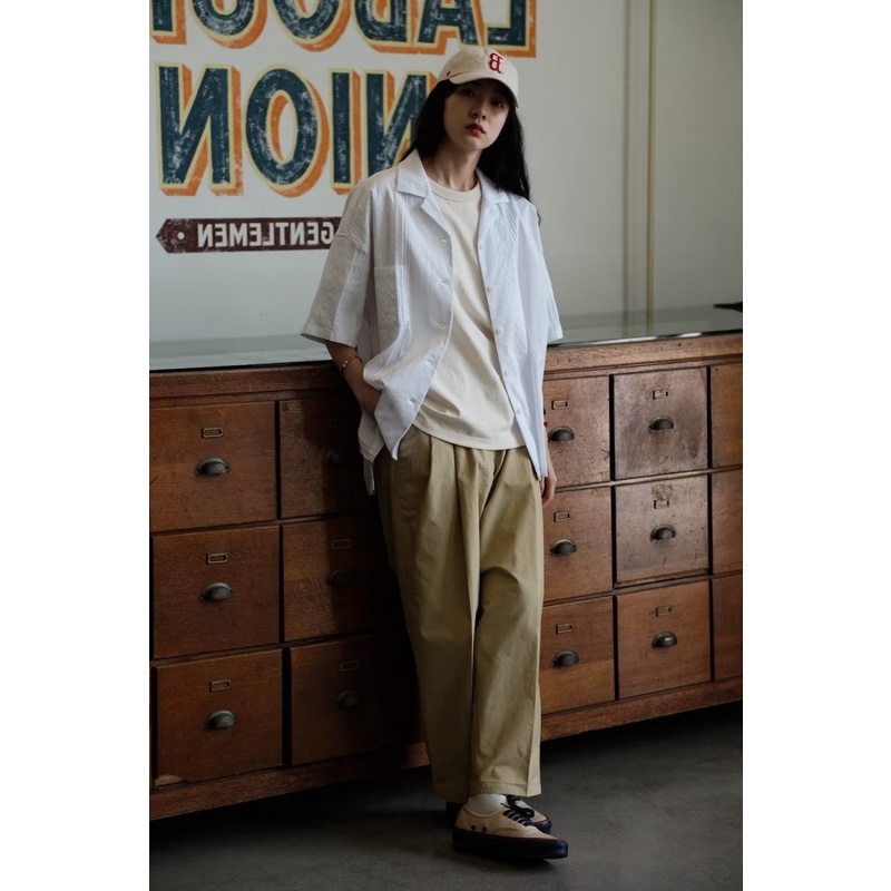 Áo Sơ Mi Tay Ngắn Họa Tiết Kẻ Sọc Đơn Giản Thời Trang Mùa Hè 2023 Phong Cách Nhật Bản Mới