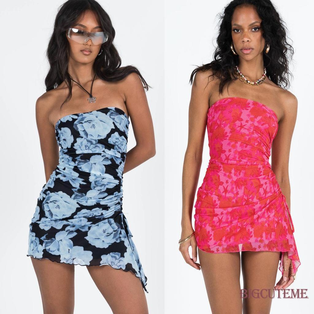 Đầm Ống In Hoa Không Tay Thời Trang Mùa Hè Dành Cho Nữ