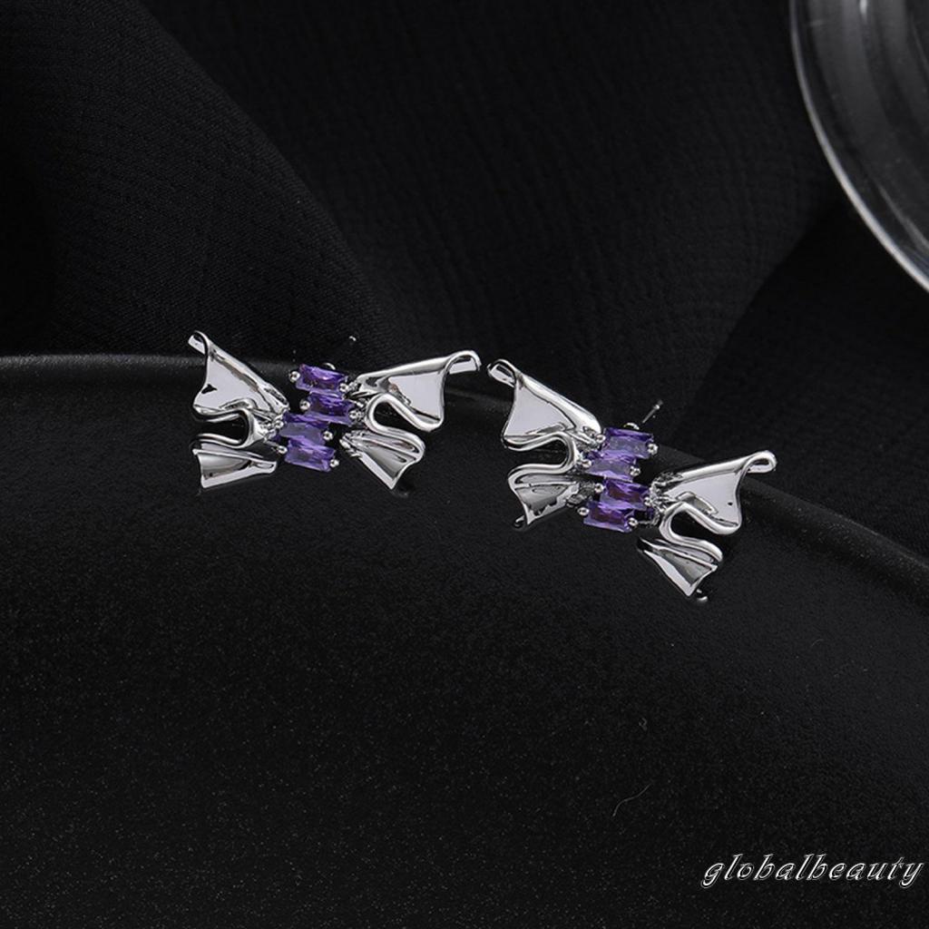 Bông Tai Kiểu Tua Rua Không Đối Xứng Dễ Thương Cho Nữ