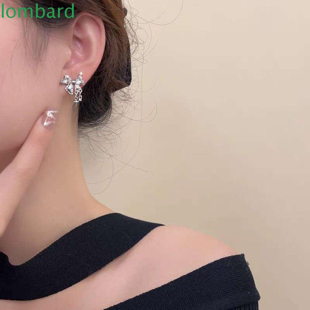 LOMBARD Khuyên Tai Hợp Kim Phong Cách Hàn Quốc Dễ Thương Dành Cho Nữ