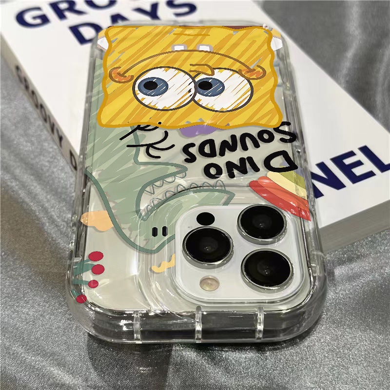 Ốp Điện Thoại Dẻo Trong Suốt Họa Tiết Hoạt Hình Sponge Dễ Thương Cho iPhone14promax7plus xr / 8 / 1312 11