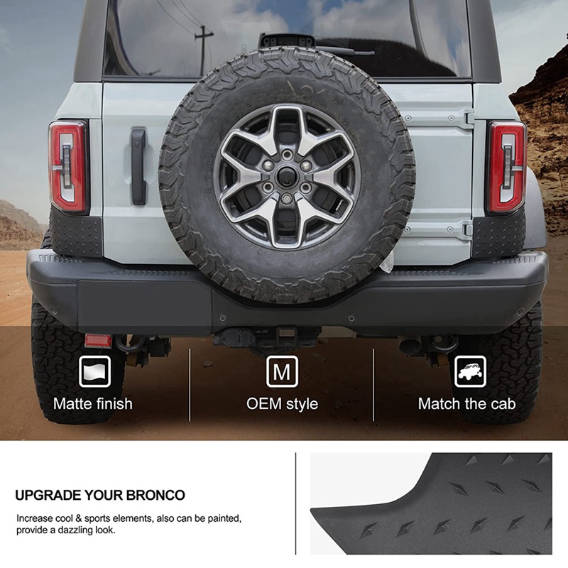 Bộ 2 Khung Bảo Vệ Góc Sau Xe Hơi Màu Đen Thay Thế Chuyên Dụng Cho Ford Bronco 2021-2023