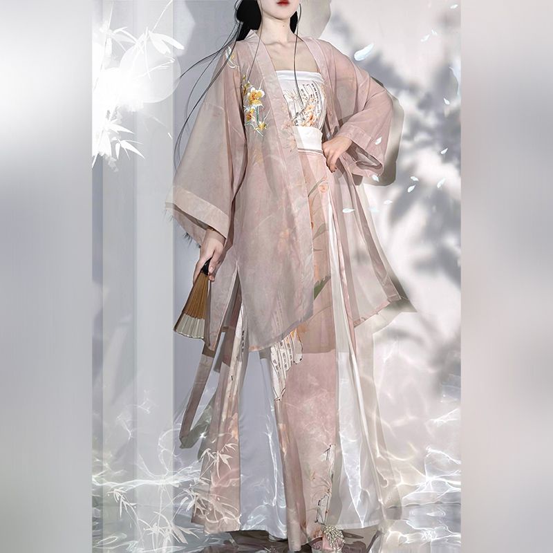 Váy Hán Phục Hai Dây Dáng Dài Phong Cách Trung Hoa Thần Tiên Hàng Ngày Cho Nữ