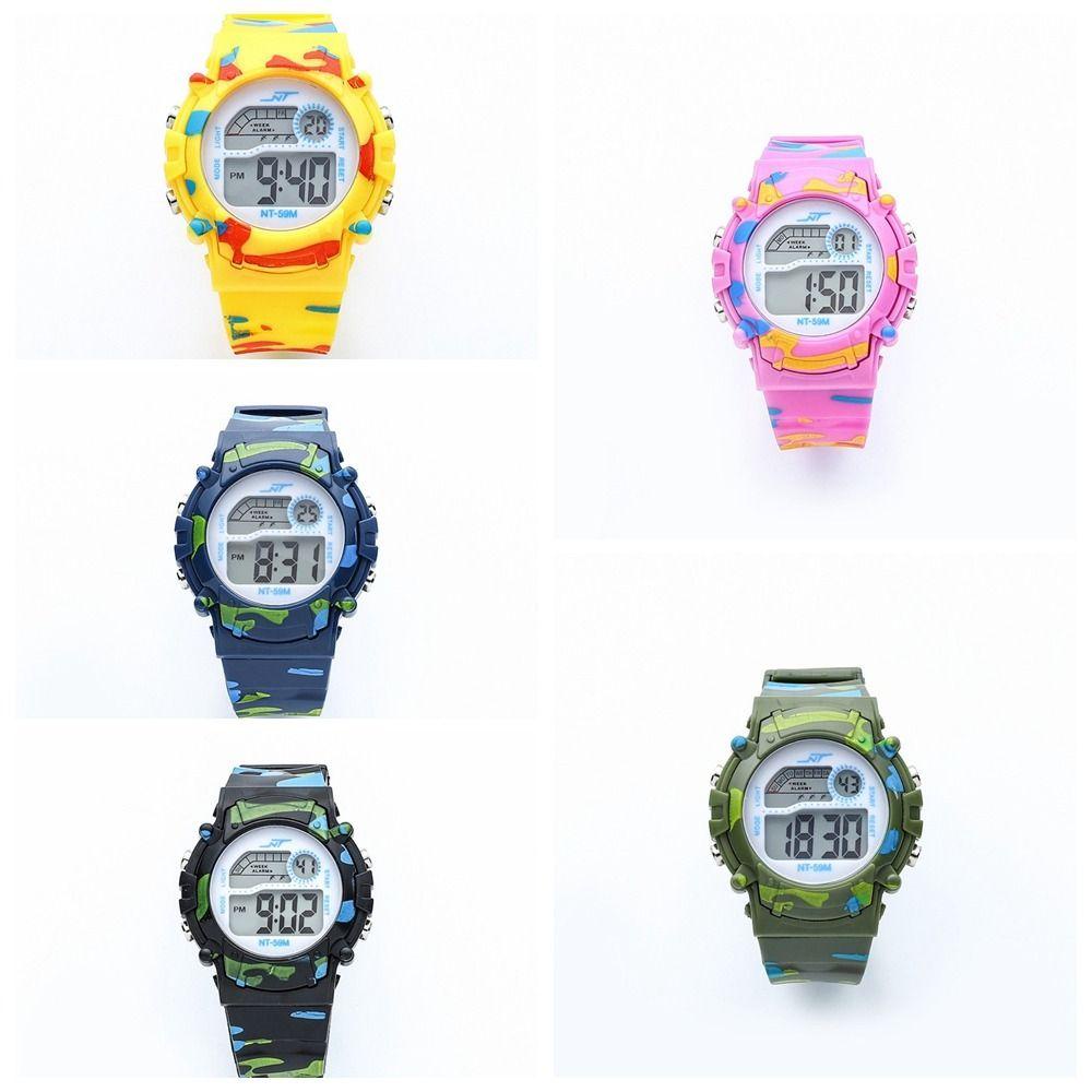 ANEMONE Đồng Hồ Dạ Quang Bằng Thép Không Gỉ Chống Nước Họa Tiết Rằn Ri Sáng Tạo Cho Bé Gái