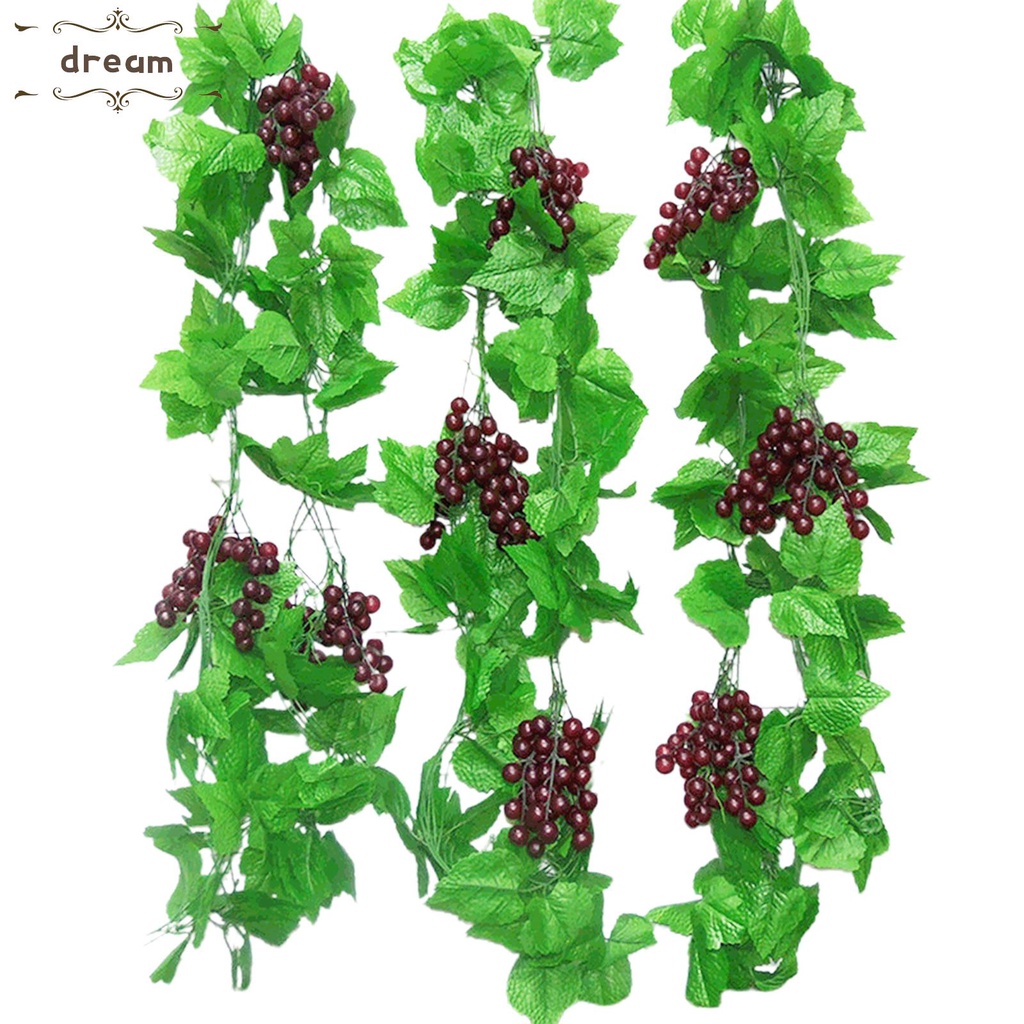 【DREAMLIFE】Grape Vines Plastic Simulation Fruits 4 Pieces Artificial Artificial Vines