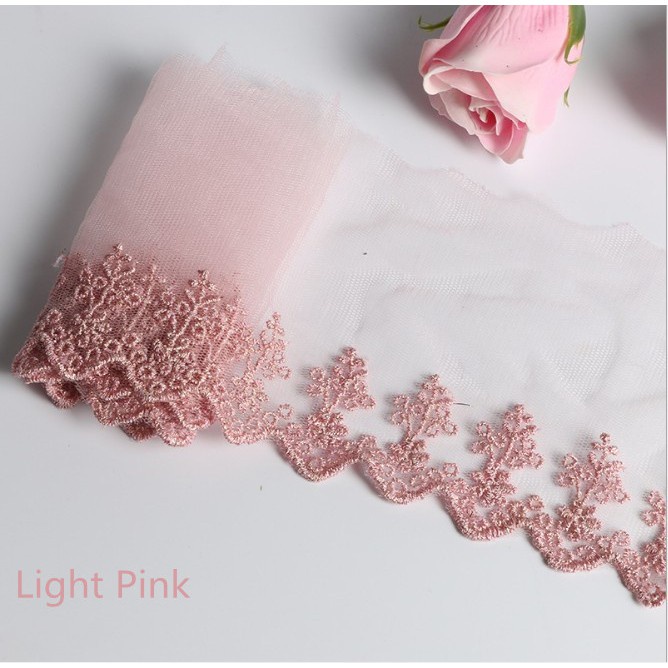 1Yard Embroidery Lace Ribbon for Lace Decoration DIY Trim Garment Sewing Accessories LY