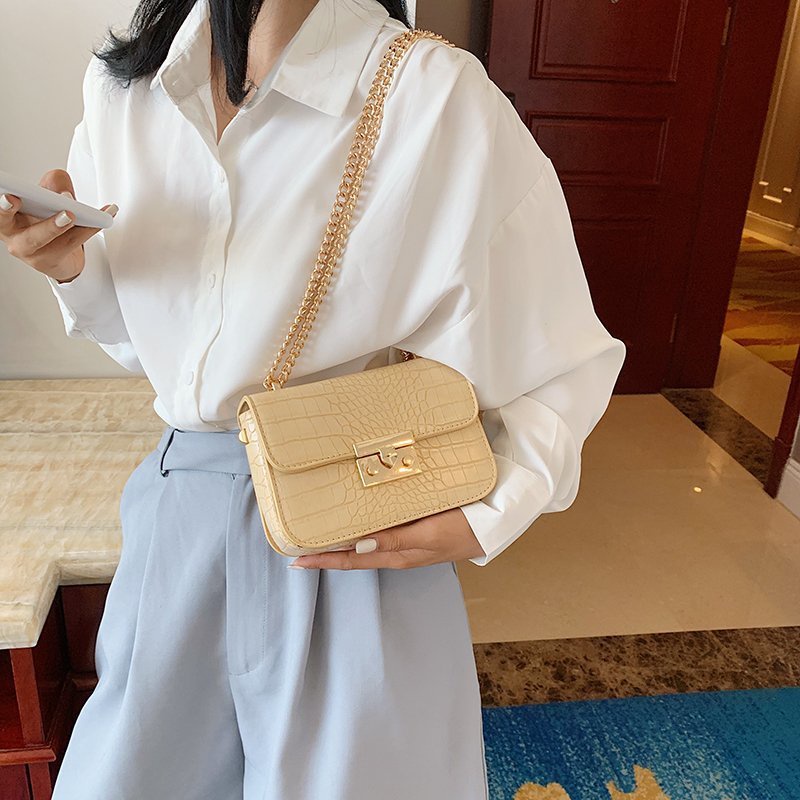 Túi Đeo Chéo Khóa Vuông Nhỏ Thời Trang Hàn Quốc Dành Cho Nữ