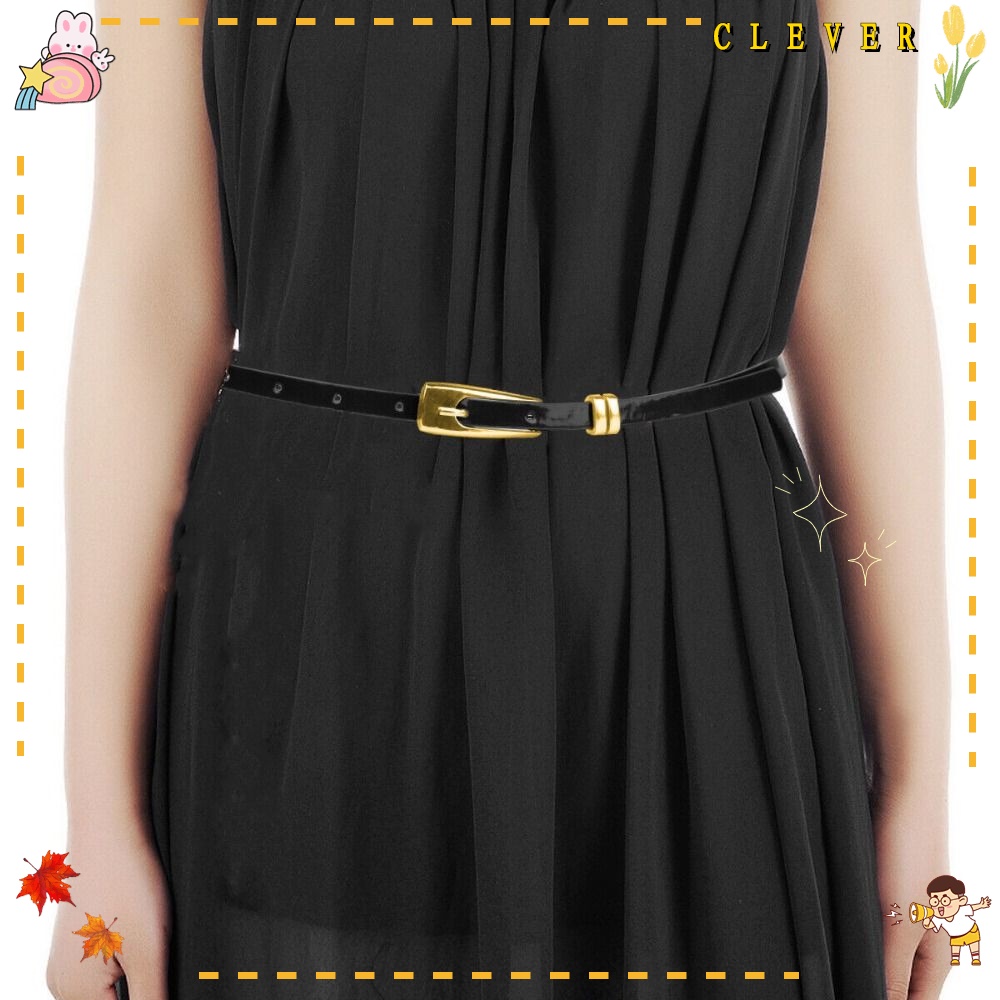 Thắt Lưng Giả Da Với Khóa Hợp Kim Mỏng Điều Chỉnh Được Thời Trang Cho Nữ