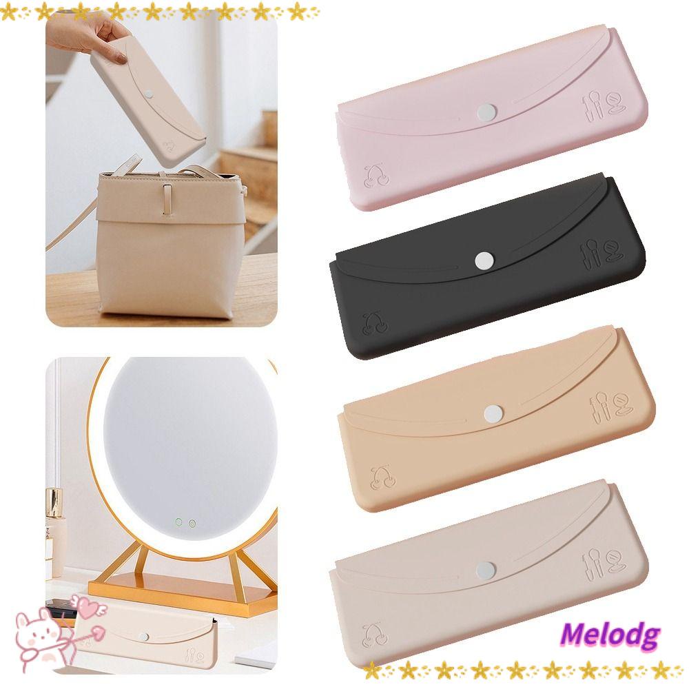 MELODG Túi Đựng Cọ Trang Điểm Bằng Silicone Màu Trơn Sức Chứa Lớn Đa Năng Cho Nữ