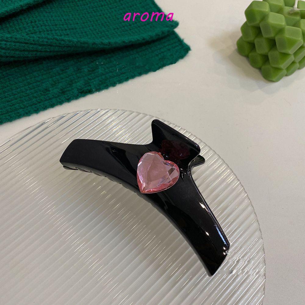 AROMA Kẹp Tóc Cá Mập Bằng Acrylic Màu Trơn Dễ Thương Phong Cách Hàn Quốc Cho Nữ