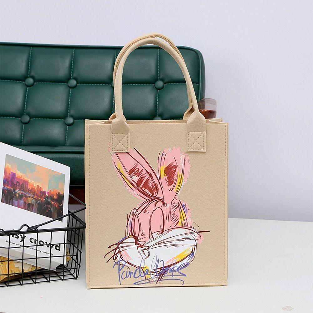 Túi Tote Đeo Vai Vải Nỉ Hình Gấu Hoạt Hình Dễ Thương Cho Nữ