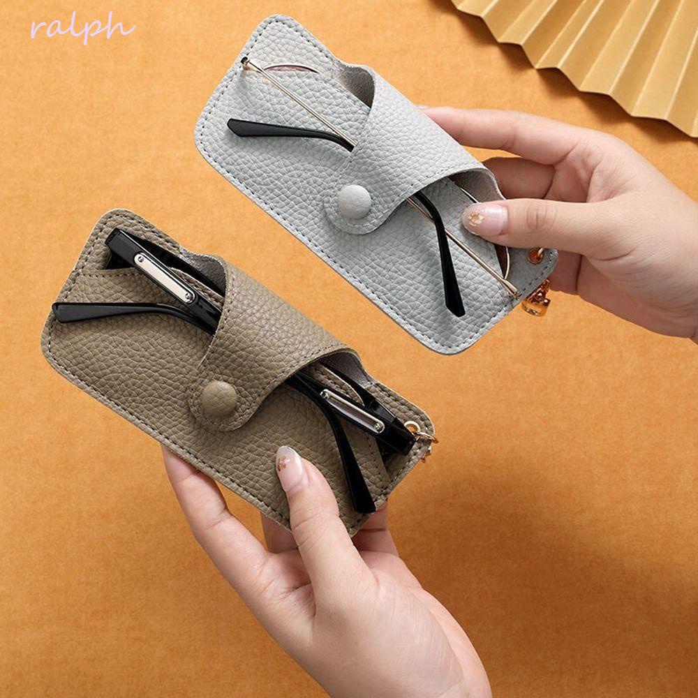 RALPH Hộp Đựng Mắt Kính Bằng Da PU Mềm Đơn Giản Có Móc Khóa Cho Nam Và Nữ
