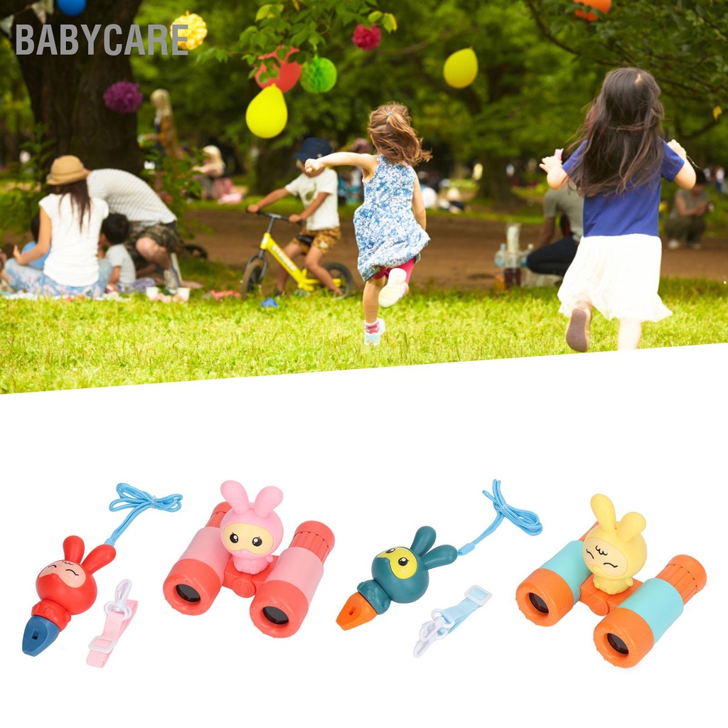 Babycare Có hàng sẵn Trẻ Em Ống Nhòm 8X Có Thể Tháo Rời Thiết Kế Hình Thỏ Đồ Chơi Còi Cho Bé Trai Gái