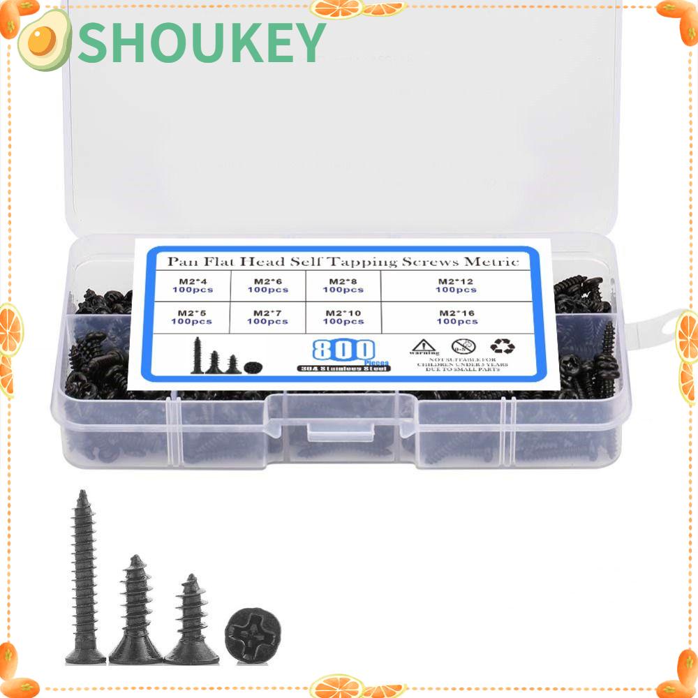 Set 800 Đinh Vít M2 Bằng Thép Không Gỉ Đầu Dẹt Chịu Lực Cao Chuyên Dụng Cho Chế Biến Gỗ