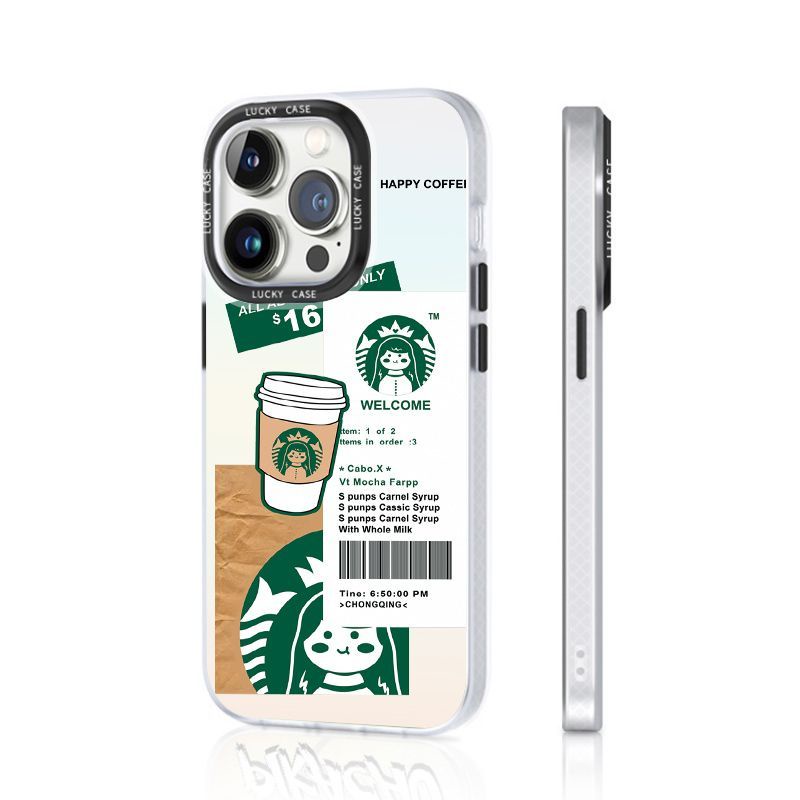 Ốp Điện Thoại Màu Laser Họa Tiết Cà Phê Phong Cách Mỹ Độc Đáo Cho iPhonexr12678plusins 1314promax 9SPB